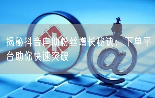 揭秘抖音自助粉丝增长秘诀：下单平台助你快速突破